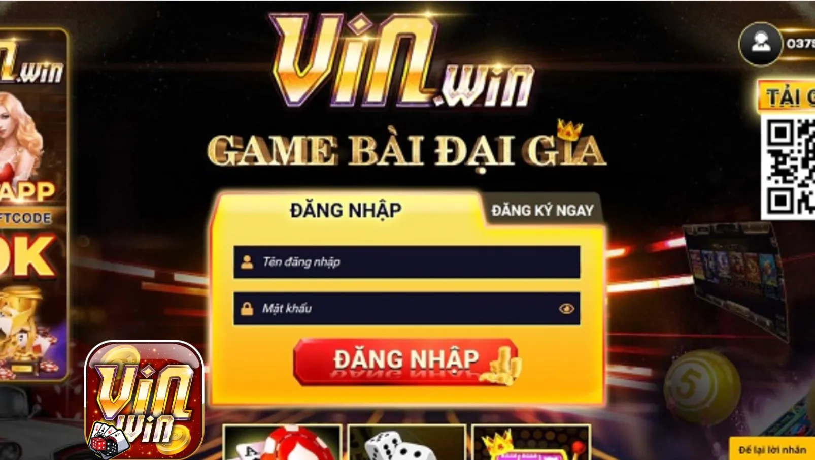 Tạo tài khoản vinwin và đăng nhập để chơi game